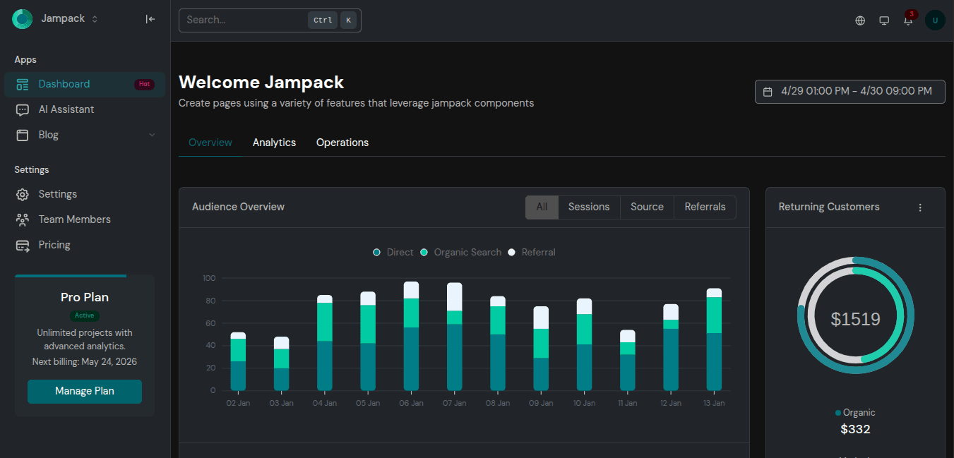 Dark dashboard