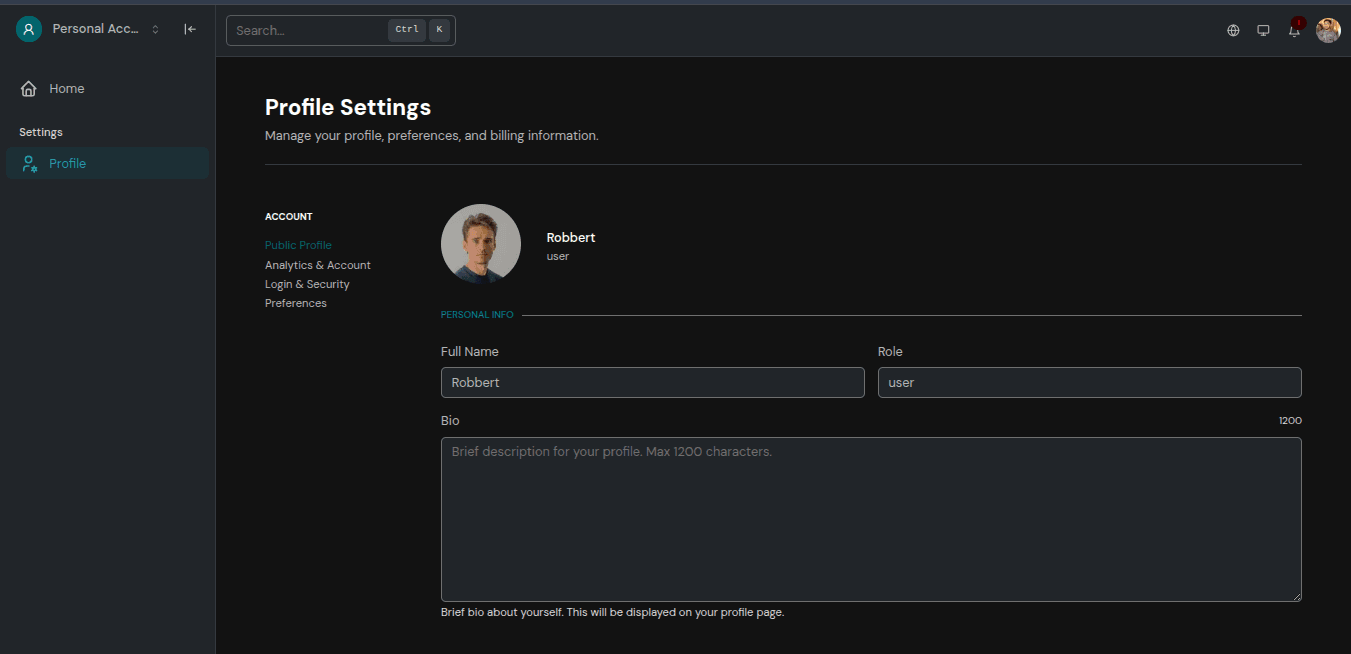 User Profile & Preferences
